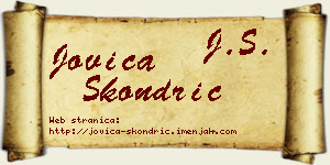 Jovica Škondrić vizit kartica
